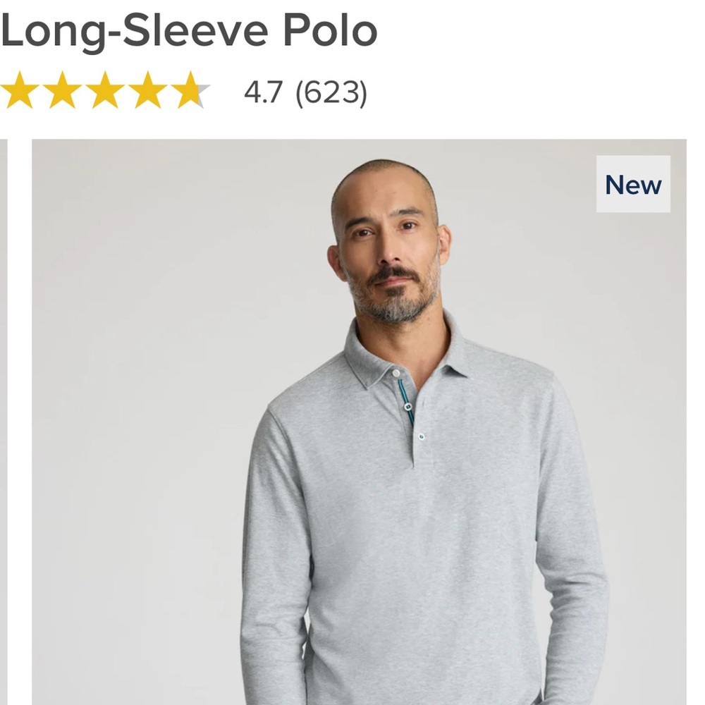 Untuckit Wrinkle-Free Damaschino Long-Sleeve Polo Gray